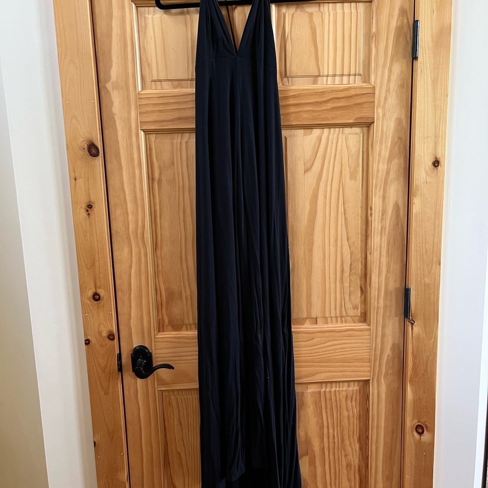 Lulu's Black Halter Maxi Gown